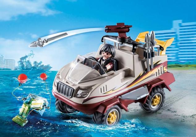 Playmobil 9364 Ambifie voertuig van de boeven blkijft drijven en heeft een onderwater motor 1